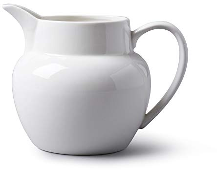 WM Bartleet & Sons 1750 T426 Porcelain Traditional Bellied Jug 700 ml, 1¼ Pint-White