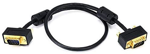 Monoprice 1.5ft Ultra Slim SVGA Super VGA 30/32AWG M/M Monitor Cable w/ ferrites (Gold Plated Connector)