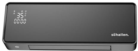 Schallen Oscillating Wall Mounted Over Door PTC Heater with LED Digital Display, 24 Hour Timer and Remote Control (Black)