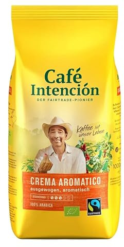 Fairtrade J.J.Darboven Café Intención Aromatico Café Crema, Bio-Kaffee, Ganze Bohne - 1kg - 4x