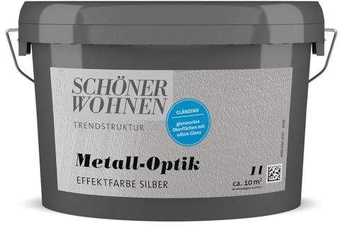 Schöner Wohnen Trendstruktur Metall-Optik glänzend silber 1L