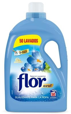 Flor - Suavizante para la ropa, aroma azul - 50 lavados