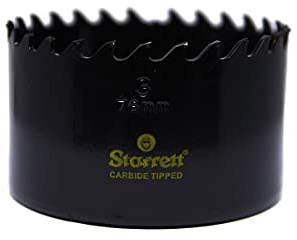 Starrett Tungsten Carbide Tipped Hole Saw - CT300 Deep Cut Holesaw Cutter - For Wood Suspended Flooring Reinforced Concrete & Fibreglass - 76MM