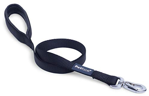 Petface Padded Nylon Dog Lead, Medium, Black (Pack of 1)