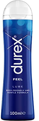 Durex Play Feel Water Based Lube, 100ml, Gentle, pH Friendly, Non Sticky, Non Staining, Unflavoured, Condom & Toy Compatible, Smooth Texture, Clinically Tested