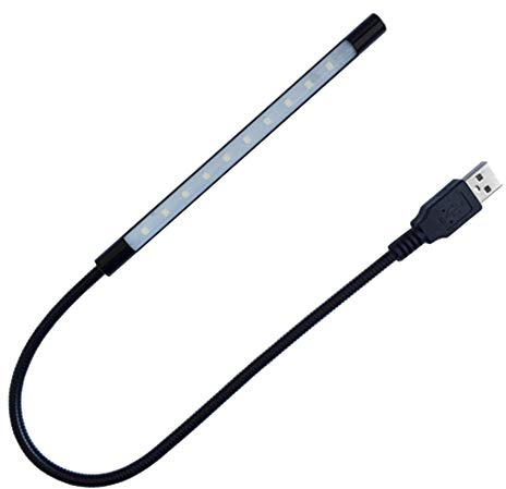 DZYDZR USB LED-läslampor flexibel pinne dimbar LED-lampa touch switch svanhals för bärbara datorer svart [energiklass G]
