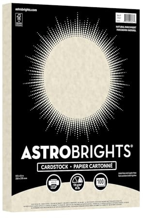 Astrobrights Specialty Parchment Cardstock, 8.5 x 11, 65 lb/176 gsm, Natural (Ivory), 100 Sheets (27427-01)