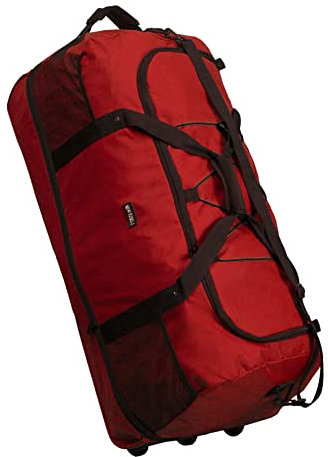 3 Rollen - Reisetasche - Sporttasche - Freizeittasche - nur 1,4 kg - Dehnfalte - 80cm - Volumen bis 140 Liter! - 4 Farben (rot)