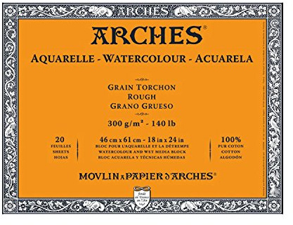 Arches Watercolour Block, 300 GSM, Rough, 46 x 61 cm, Wood, White