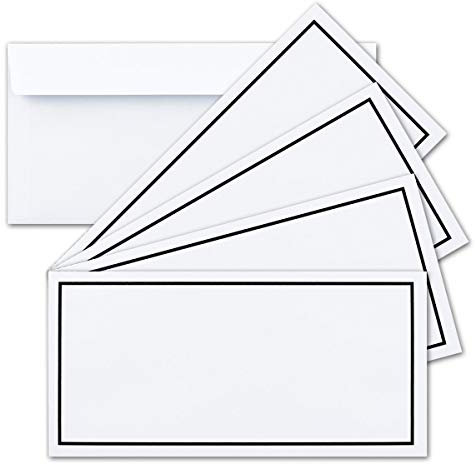 50x Trauer-Brief-Umschläge DIN Lang mit schwarzem Rahmen I 110 x 220 mm I Haftklebung ohne Fenster - Trauer-Rand in Schwarz I TrauerPapiere by GUSTAV NEUSER®
