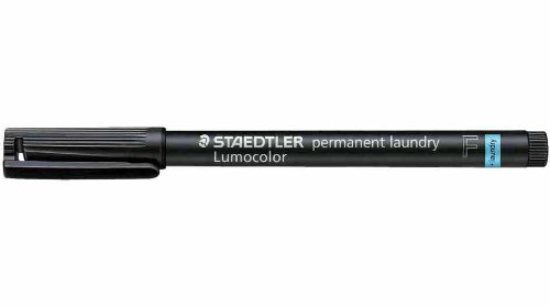 Staedtler Lumocolor Laundry Permanent Textile Markers Fine Tip Black Pack of 3aa
