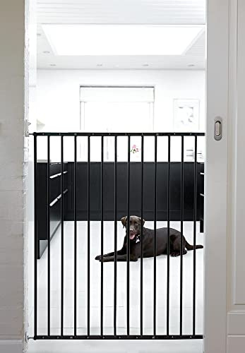 Scandinavian Pet Design Puerta para Perros Extensible Extra Alta, 62,5-106,8 cm de Ancho, 103 cm de Alto, Puerta de Escalera Extensible/Puerta para Mascotas/Puerta de Seguridad, Metal, Negro