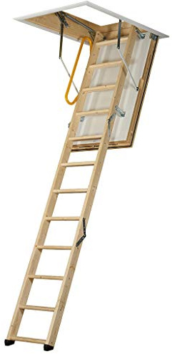 TB Davies 1530-010 LuxFold 3-section Wooden Loft Ladder with Hatch, 87mm Insulation, 0.59 W/m2oC, Max. Floor2Ceiling 2.8m (9.18ft), EN14975