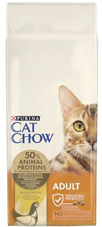 Purina Cat Chow Pienso para Gato Adulto con Pollo, saco de 15kg
