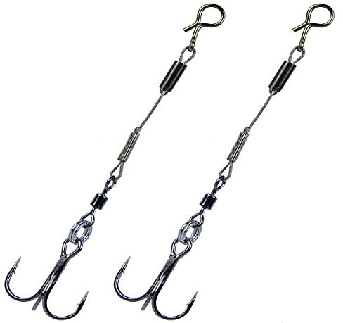 K.P Baits Stinger Drilling Angsthaken mit Wirbel 2 Stück 4 cm - 12 kg - Hakengröße 8