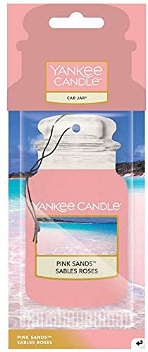 Yankee Candle Car Jar 5901207566, Duft Pink Sands (Zitrus, Melone, Beere, Osmanthus, Würzige Vanille, Moschus), Auto Dufterfrischer, 7x8cm, Brenndauer bis 4 Wochen