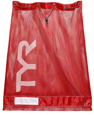 TYR Sport - Borsa a Rete per Nuoto, 75 l, Unisex, Unisex, LBD2610, Rosso, 75L