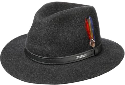 Stetson Powell Traveller Cappello di Feltro Melange Outdoor Uomo Made in EU Estate Inverno