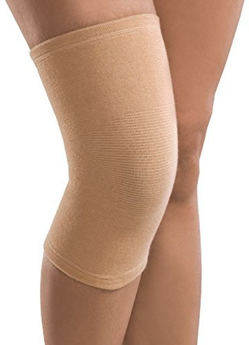 Vendaje articulación de Rodilla rodilla vendaje elástico Rodillera Protector Protectores de rodilla 6002 - beige, L - 40-45 cm Knieumfang