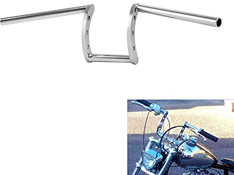 TCMT Chrome Drag Handlebar 1 Z Bar Fits For Harley Softail Sportster XL Honda Yamaha Suzuki Kawasaki Triumph Indian Victory Choppers Custom Bobbers with 1 Bars