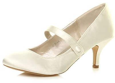 Ajvani Femme Moyen Haute Talon Sangle Babies Travail fête élégant Chaussure Taille 4 37