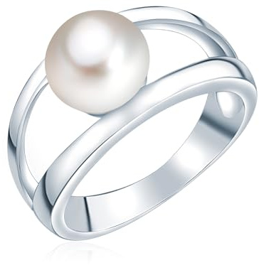 Valero Pearls Bague avec perle pour Femme en Argent sterling