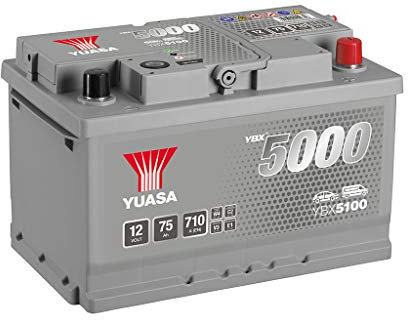 Yuasa YBX5100 12V 75Ah 680CCA Silver Sealed Maintenance Free High Performance Car Battery