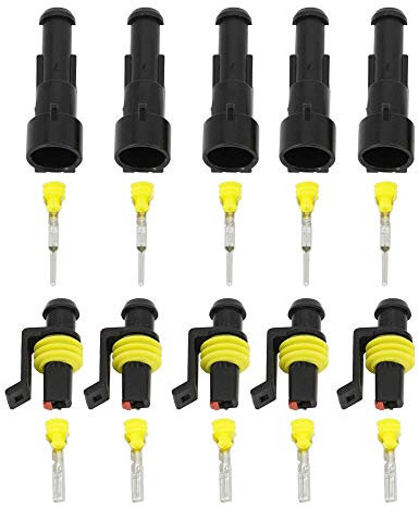 CNLW 5 Sets 1 Pin AMP Superseal 1.5mm Series Connectors DJ7011-1.5-11/21 Waterproof Electrical Wire Connector,Xenon lamp connector Automobile Connectors