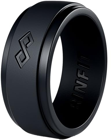 Rinfit Silicone Wedding Band for Men, Infinity - Pack A, Size 10