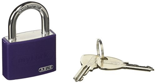 ABUS Vorhängeschloss T65AL/40 myLOCK - individuell beschreibbar - Spindschloss - massiver Aluminium-Schlosskörper - ABUS-Sicherheitslevel 5 - Zufallsfarbe