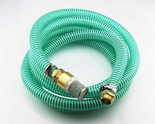 '5 m Tuyau d'aspiration de PVC tuyau spirale LW 25 mm 1 , Valve anti-retour et connecteur en laiton 1 AG