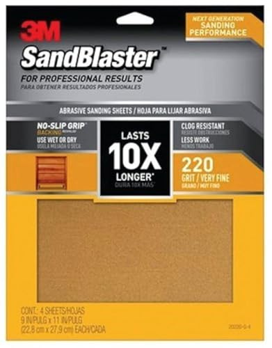 Sandpaper 9x11 220g 4pk