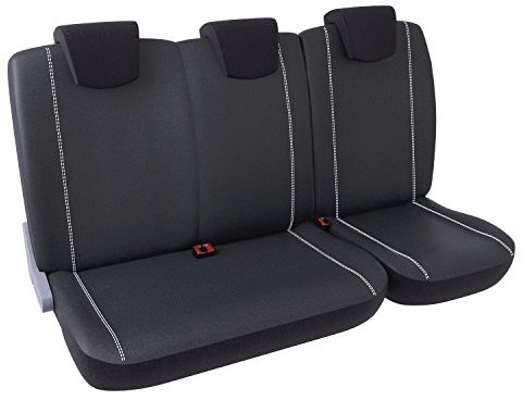 DBS - Fundas de Asientos - Vehículo Comercial -Polipiel - 3 plazas en una banqueta - Negro - Universales - Lavables