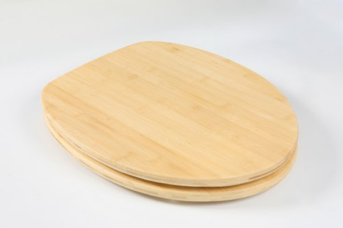 ADOB, WC Sitz Klobrille Bambus hell Bamboo Natur, nachhaltig, warm, rostfreie Edelstahlscharniere, universalpassend, 33320