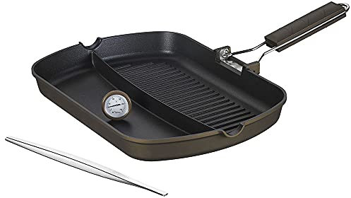 Tognana Diamantea Set Grill Doppia Multifunzione, Alluminio, Argento, 34 cm