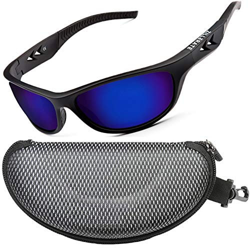 Sonnenbrille Herren Polarisiert Sport Brille für Men & Damen zum Fahren Radfahren Golf Angeln Laufen Segeln Skifahren, UV400-Schutz, Leichter, langlebiger TR90-Rahmen, Hartschalen-Etui