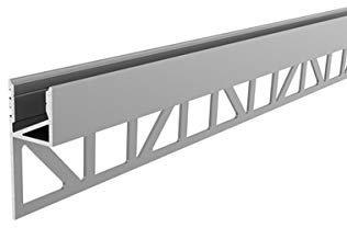 Perfil de aluminio para azulejos EA-03-12, acabado hacia arriba, plateado, anodizado, 2000 x 14 x 36 mm