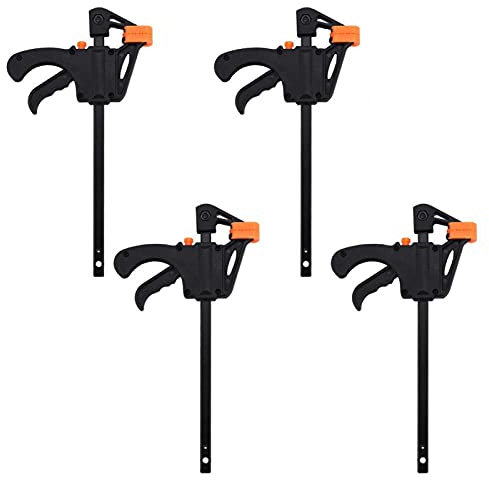 Einhandzwingen Set, 4 Stück Schraubzwingen Spanner Kunststoff Schraubzwinge Klein Einhandzwinge Schraubzwinge Set Wood Clamps Woodworking für Holzbearbeitung, 20x11cm