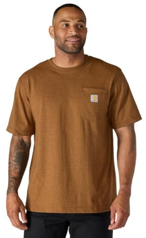 Carhartt Herren K87 Pocket S/S T-Shirt T-Shirt, Oiled Walnut Heather, S