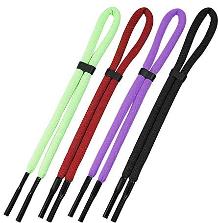 DINGFENG Cordon Lunettes, 4 Pièces Nylon Chaine Lunettes Femme, Lunettes Chaîne Lanière, Cordon Lunettes Sport, Sangle de Lunettes Réglable Chaîne de Lunettes Universelle pour Femmes Hommes