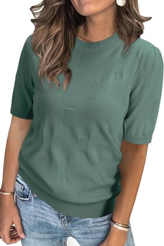 Arach&Cloz Womens Jumpers UK Short Long Sleeve Spring Summer Crew Neck Ladies Knitted Tops Casual Dressy Sweater