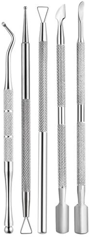 Barley Direct Nagelschieber Set, 5 Stück Edelstahl Nagelhautentferner mit Nagelhautschieber Nagelhaut Set für Schneiden von Zehennägeln und Fingernägel