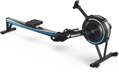 MERACH Rowing Machines for Home, Adjustable Air Resistance Professional Indoor Rowing Machine, Ergonomic Comfort Seat, Performance Monitor and Device Holder, Easy Storage