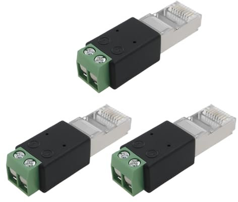 OTOTEC 3 Pezzi Convertitore Da RJ45 A RS485 Da A Si Collega Al PIN4 B Si Collega Al PIN5 Adattatore Di Connessione RJ45 Da 44x13x11 Mm Per Ottenere La Trasmissione Dei Dati