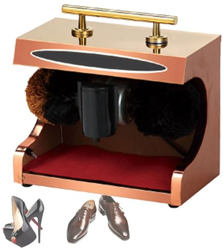 Cireuse à chaussures électrique, cireuse à chaussures automatique, cireuse à chaussures horizontale à induction, idéale pour les familles, les hôtels, les banques et les commerces,Gold