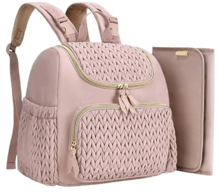Qiwieod Mochila para el día del cambio de bebé, mochila para pañales con alfombrilla intercambiable portátil e impermeable para mamá, papá, viajes, maternidad, diarios, viajes al aire libre, a, Siehe