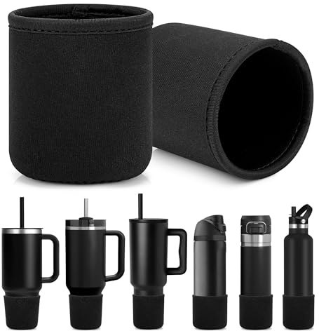 Linkidea Paquete de 2 fundas de neopreno para botellas de agua compatibles con Owala FreeSip de 24 onzas, vaso Yeti de 20 onzas/30 onzas, SIM Trek Signature de 40 onzas, protector universal de