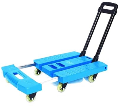 EHVYBDX Hand Truck for Office Moving Folding Hand Truck 6 Wheels Trolley Cart with Stretable Handle for Luggage Moving