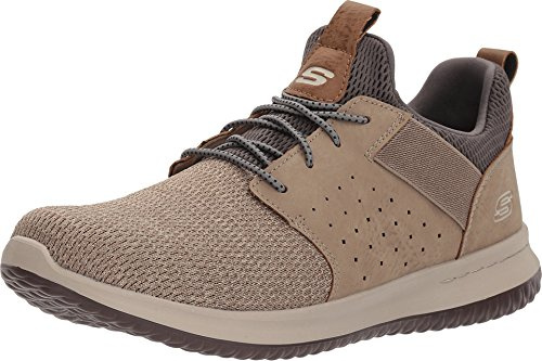 Skechers Men's Classic Fit Delson Camben Sneaker, Taupe, 10 Wide US