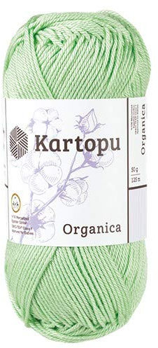 Kartopu Organica 50gr Knaul- Baumwollgarn, – Häkelgarn aus feinster ägyptische Baumwolle (491 minze)